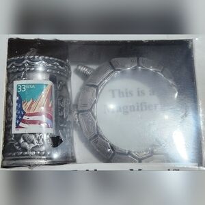 Stamp Holder And Magnifier Set New